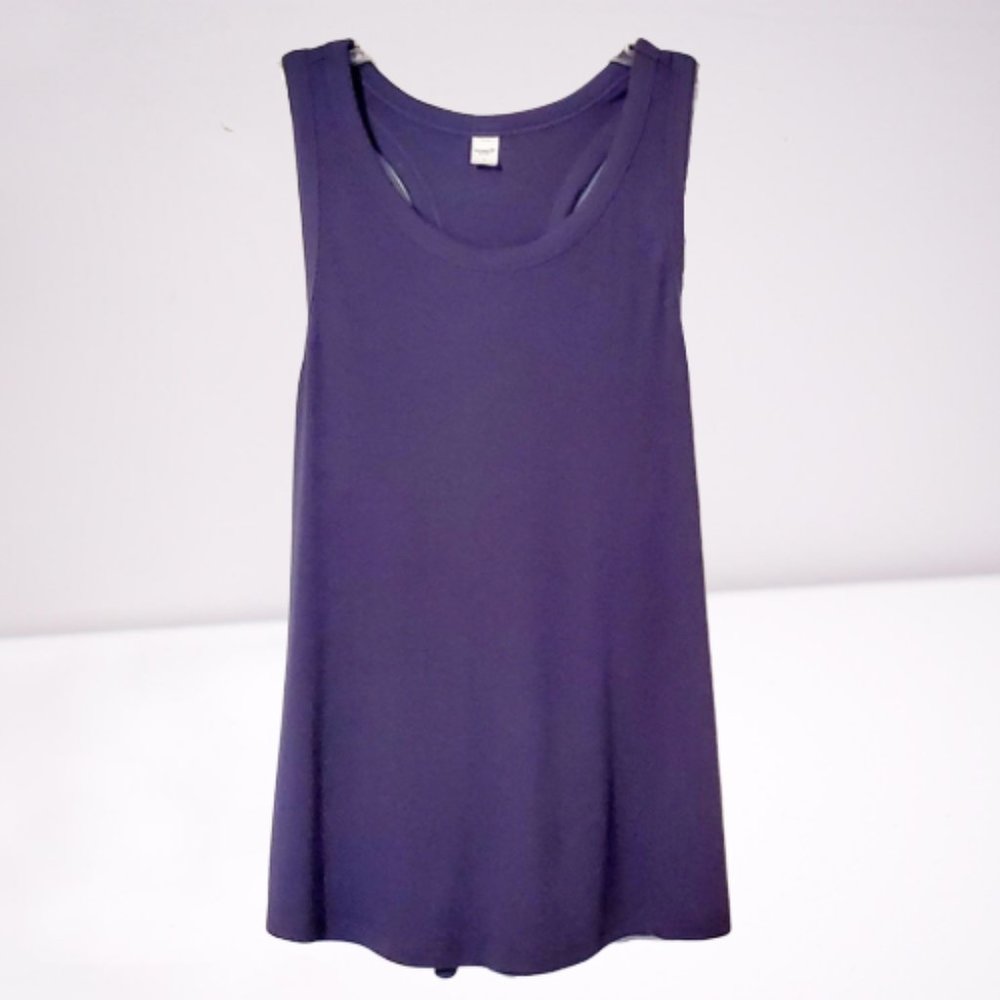 Blue Ribbed Athletic Tank